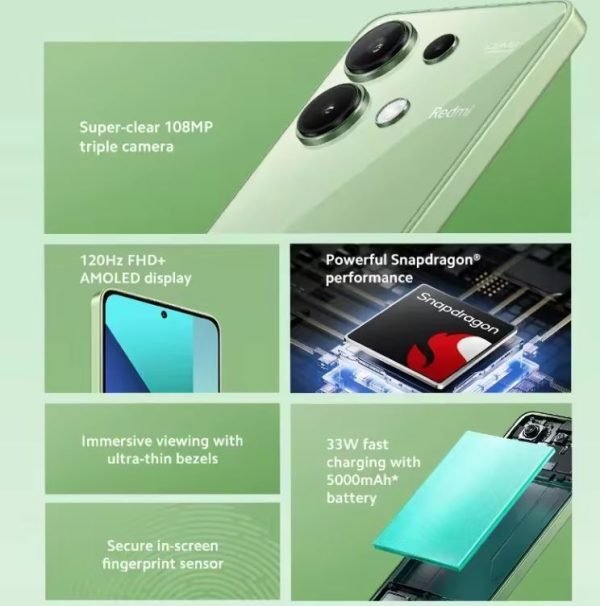 Xiaomi Redmi Note 13 versione globale Smartphone Snapdragon 685 108MP fotocamera 120Hz AMOLED Display 33W ricarica - Image 4