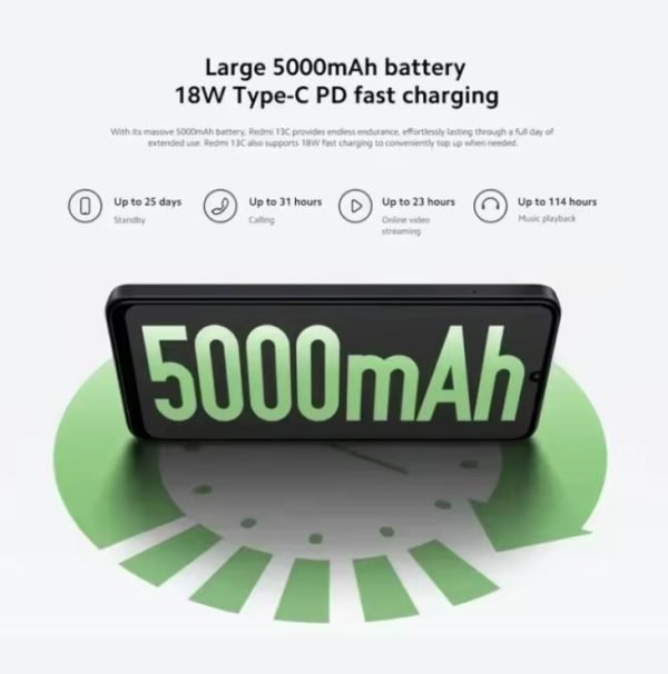 2023 Global Version Xiaomi Redmi 13C 128GB / 256GB MediaTek Helio G85 Octa Core 50MP Camera 5000mAh 90Hz 6.74" Display MIUI 14 - Image 5
